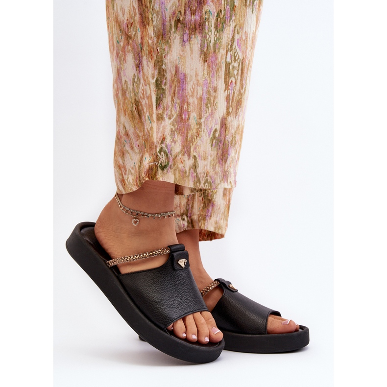 Zazoo 2896 Women's Leather Flip-Flops, Black 2