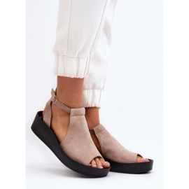 Zazoo 2914 Women's Sandals Suede Beige 2