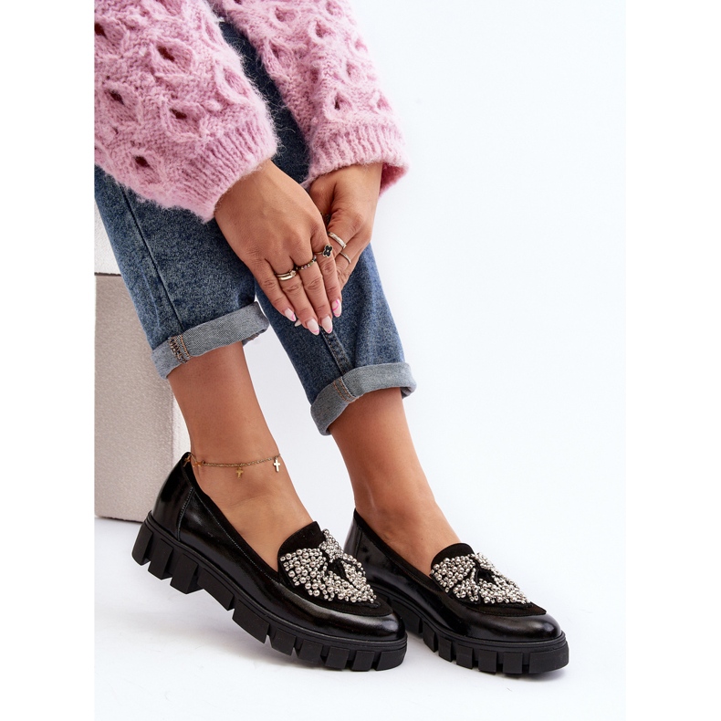 Ladies' patent moccasins Laura Messi 2785 Black 2