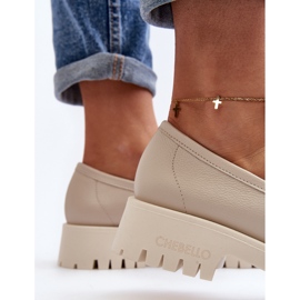 Women's Leather Loafers with Fringes CheBello 3096 Beige 1 Women's Leather Loafers with Fringes CheBello 3096 Beige 1