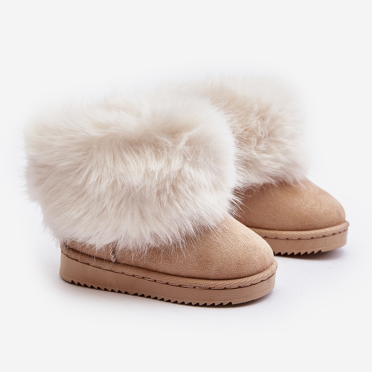 Children's Insulated Snow Boots With Fur, Beige Nohie 1 Children's Insulated Snow Boots With Fur, Beige Nohie 1