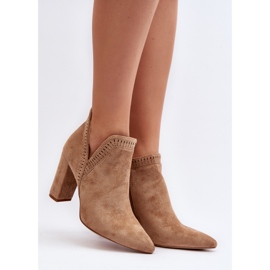 Women's High Heel Ankle Boots With Cut-Out Beige Kerestia 2 Women's High Heel Ankle Boots With Cut-Out Beige Kerestia 2