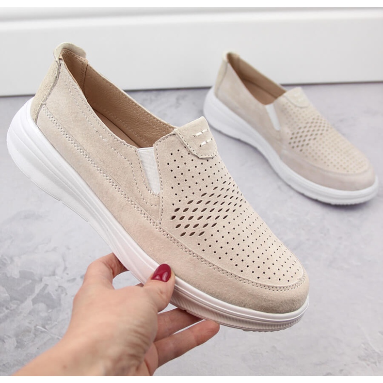 Leather women's openwork sports slip-on shoes T.Sokolski 278 grey 1 Leather women's openwork sports slip-on shoes T.Sokolski 278 grey 1