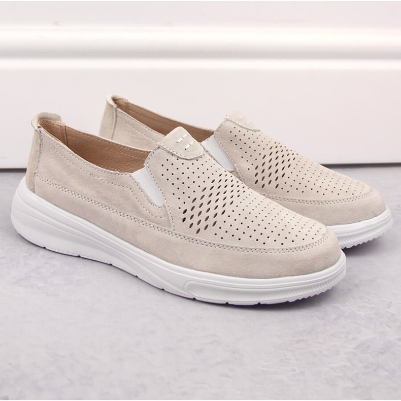 Leather women's openwork sports slip-on shoes T.Sokolski 278 grey 2 Leather women's openwork sports slip-on shoes T.Sokolski 278 grey 2