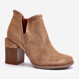 Beige Jolnima ankle boots on a massive high heel with a cutout 1