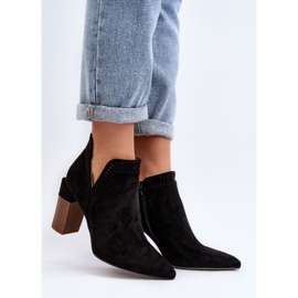 Black Vailen High Heel Ankle Boots With Openwork Pattern 2