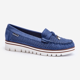 Women's Openwork Moccasins Blue Twista 1