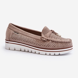 Women's Openwork Moccasins Beige Twista 2