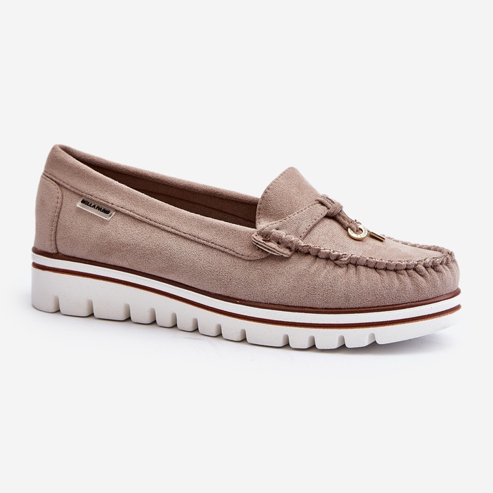 Women's Beige Platform Moccasins Railav 2