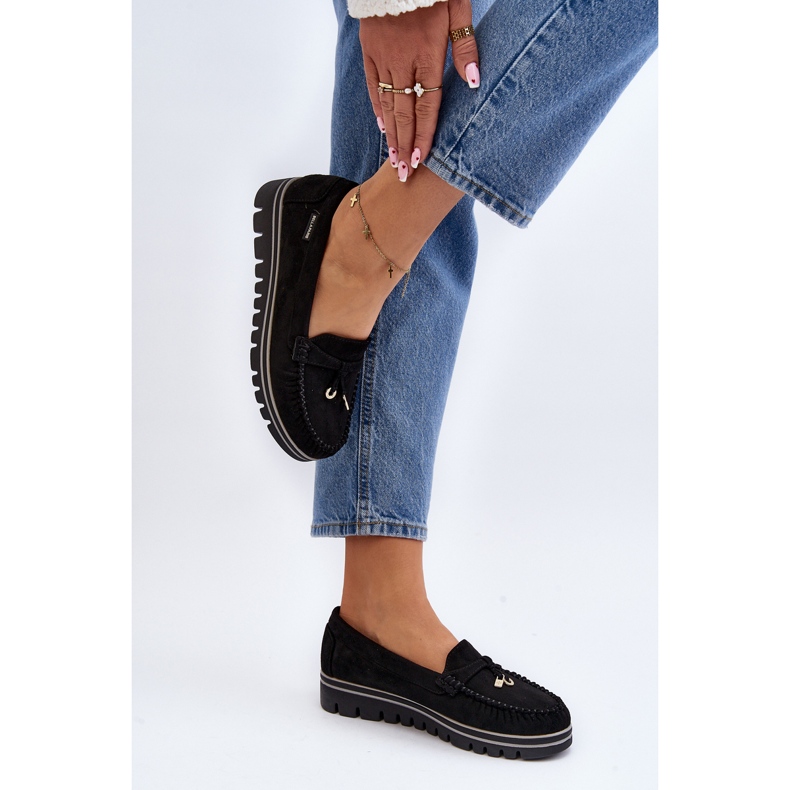 Women's Moccasins on the Platform Black Railav 1