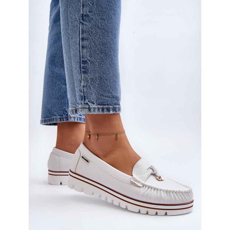 Women's Moccasins On Platform White Railav 1