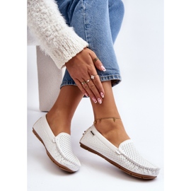 Women's Openwork Moccasins White Rasirna 1