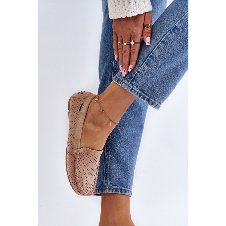 Women's Openwork Moccasins Beige Rasirna 1