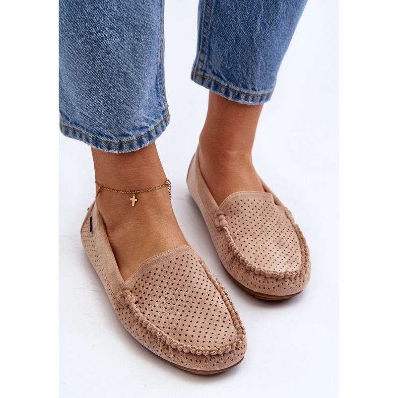 Women's Openwork Moccasins Beige Rasirna 2