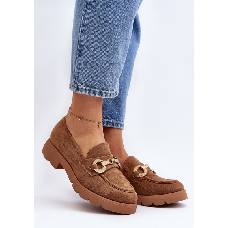 Women's Moccasins With Camel Railenes Decoration brown 2