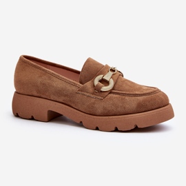 Women's Moccasins With Camel Railenes Decoration brown 1