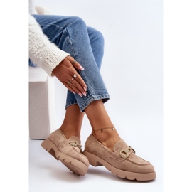 Women's Beige Railenes Decorated Moccasins 1 Women's Beige Railenes Decorated Moccasins 1