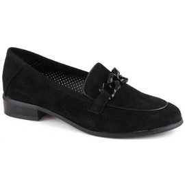 Potocki W WOL211A suede openwork shoes, black 1
