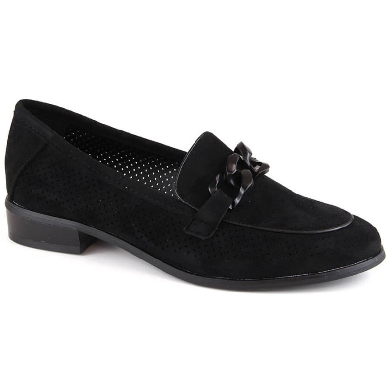 Potocki W WOL211A suede openwork shoes, black 1