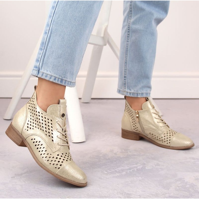 Potocki W WOL205 gold openwork ankle boots golden 2