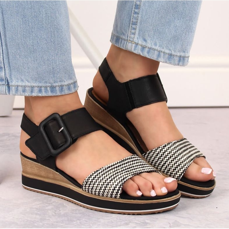 Rieker Leather wedge sandals Remonte W RKR646 2