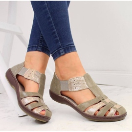 T.Sokolski W SCA168A leather sandals, beige and gold 2 T.Sokolski W SCA168A leather sandals, beige and gold 2