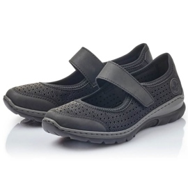 Comfortable openwork shoes Rieker W RKR575 black 1