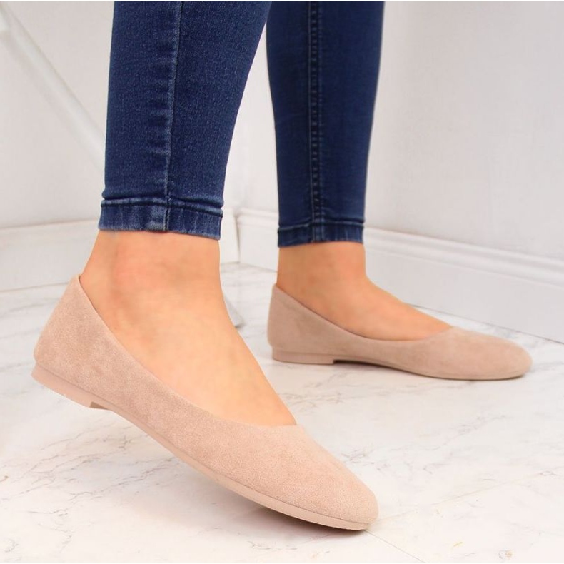 EVento W EVE205B suede ballet flats, beige 2