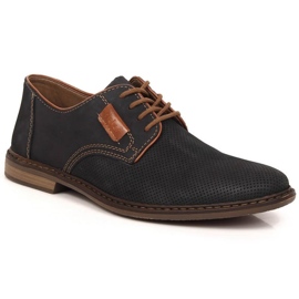 Comfortable leather shoes Rieker M RKR576 navy blue 2