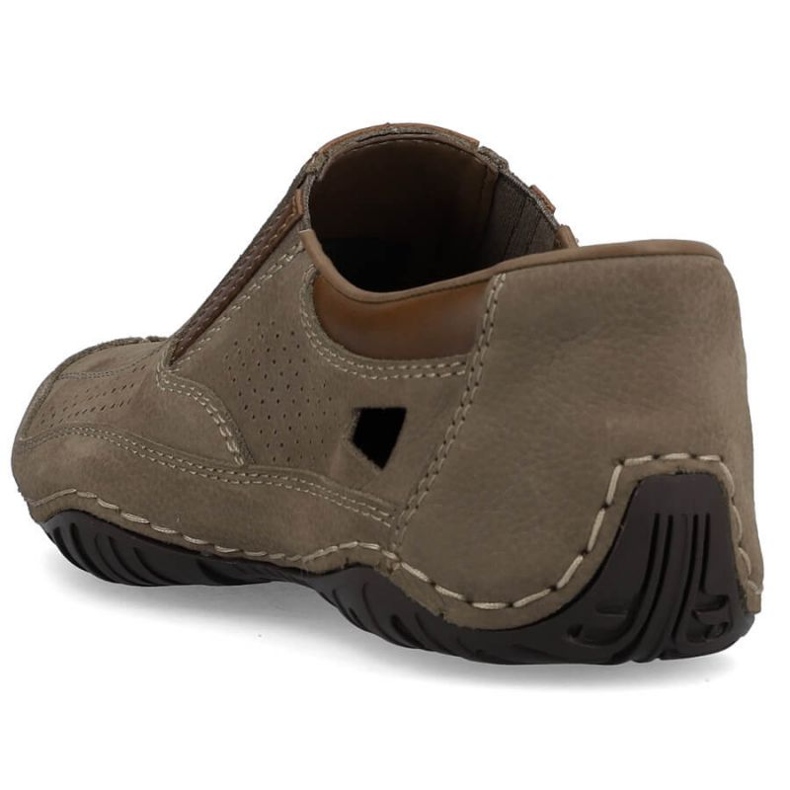 Rieker M RKR580 brown leather openwork shoes 2