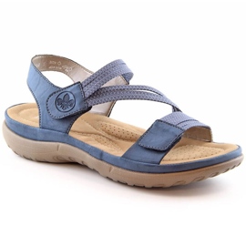 Comfortable Rieker W RKR587 blue sandals 2