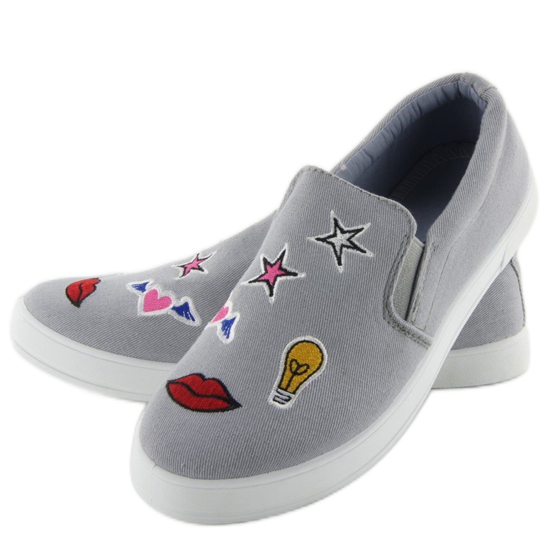 Slipons with JX41P Gray patches grey 1