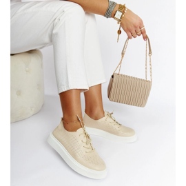 Beige perforated Laytonville sneakers 1