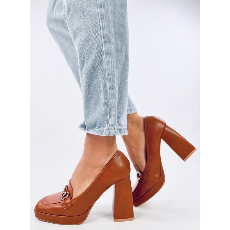 Albers Camel high-heeled loafers brown 1