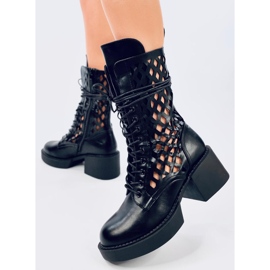 Vines Nero openwork ankle boots black 2