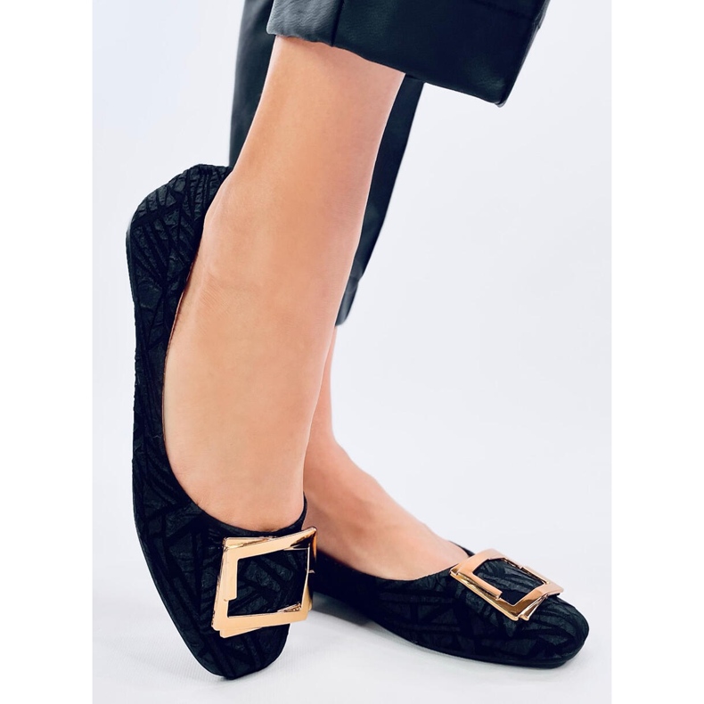 Ells Black buckle ballet flats 2