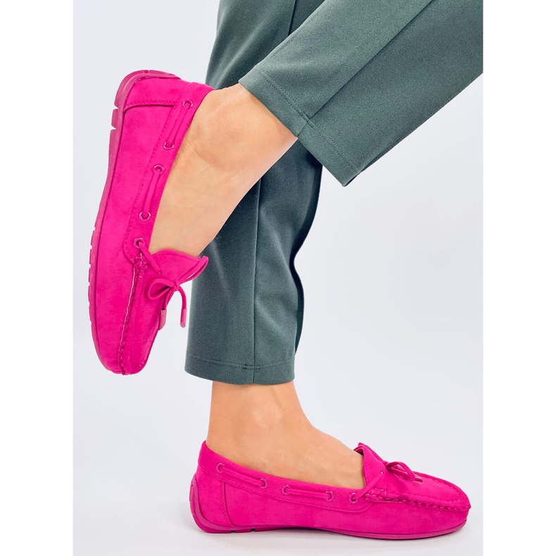 Wards Fuchsia suede moccasins pink 2