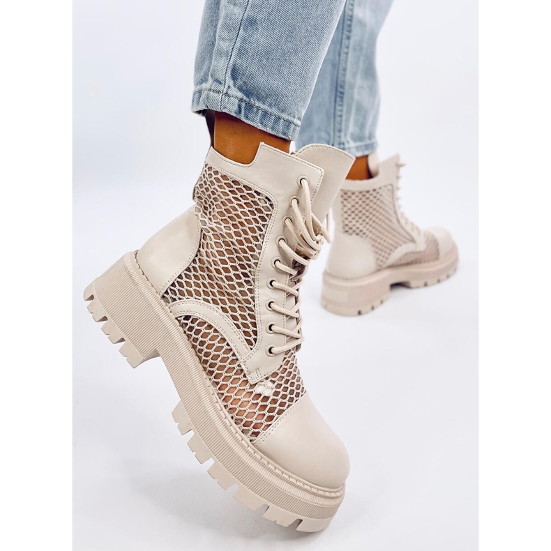 Ralston Panna openwork ankle boots beige 2