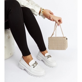 White leather moccasins Goe LL2N4038 1