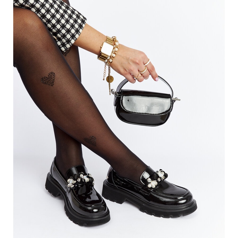 Black patent leather moccasins Goe NN2N4200 2