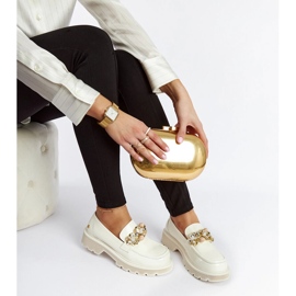 Beige patent leather moccasins Goe NN2N4202 1