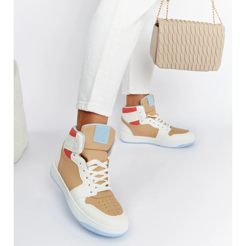 White and beige high-top sneakers from Eagan 1 White and beige high-top sneakers from Eagan 1