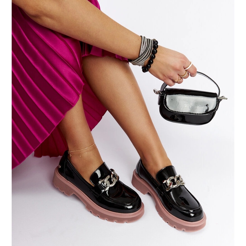 Black leather moccasins Goe LL2N4039 1