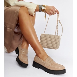 Beige moccasins decorated with Newport rhinestones 1 Beige moccasins decorated with Newport rhinestones 1