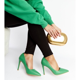 Green high-heeled Tenmile stilettos 1