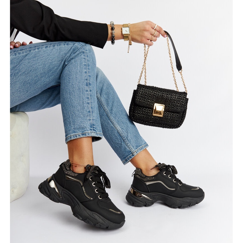 Black massive sneakers with Euclid rhinestones 1