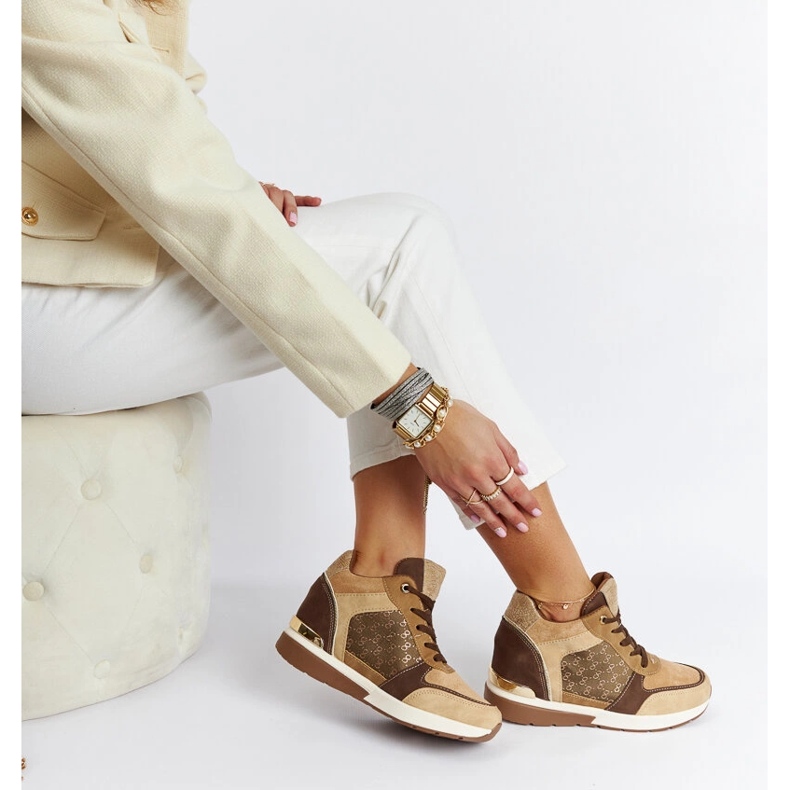 Chestnut brown wedge sneakers 1 Chestnut brown wedge sneakers 1