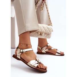 Zazoo 40182 Women's Leather Sandals Gold golden 1 Zazoo 40182 Women's Leather Sandals Gold golden 1