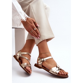 Zazoo 40182 Women's Leather Sandals Gold golden 2
