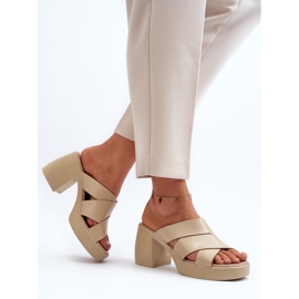 Zazoo 40373 Leather Flip-Flops on a Beige Block 1